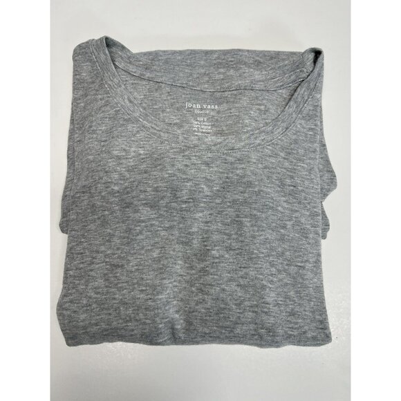 Joan Vass Knit Hi Lo Mini Dress~Size Small~Heather Grey Short Sleeve Artsy L6 22 - Picture 7 of 7